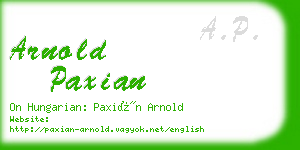 arnold paxian business card